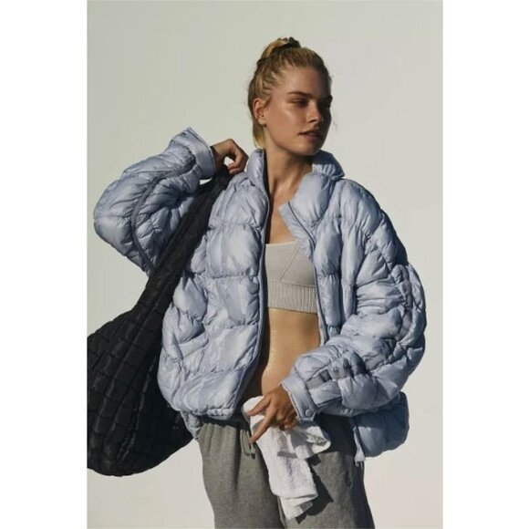 Free People Scrunchy Glossy Pippa Packable Jacket Puffer - Picture 1 of 4
